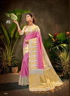 Pink And Golden Colour Latest Designer Fancy Festive Wear Printed Banarasi Silk Saree Collection 811
